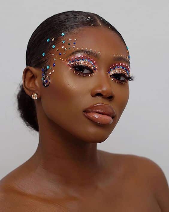 rhinestone eye makeup 