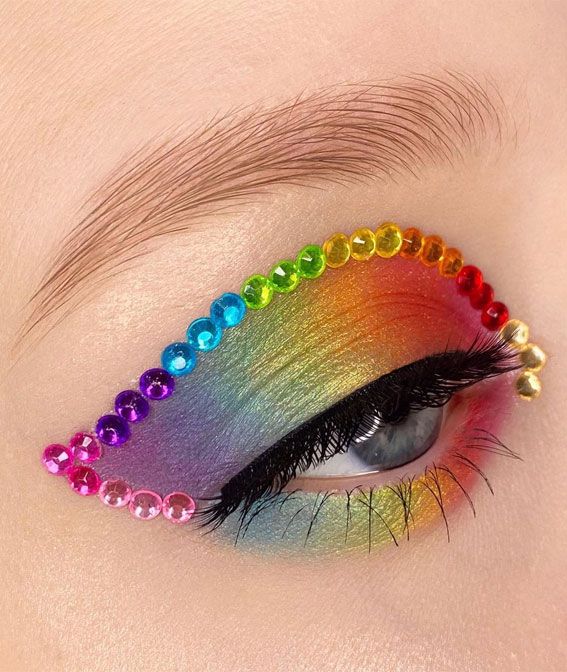 rhinestone eye makeup 