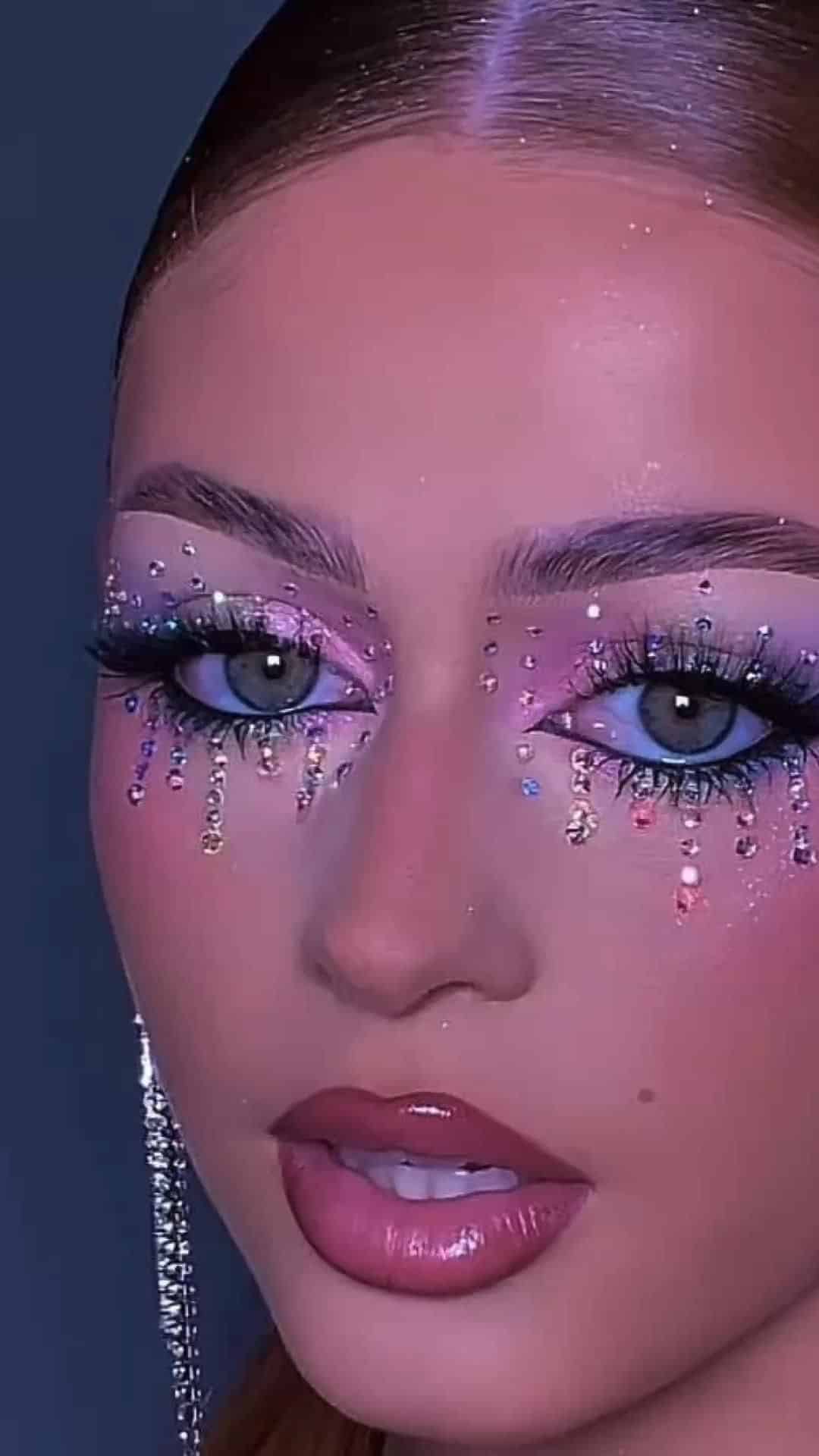 rhinestone eye makeup 