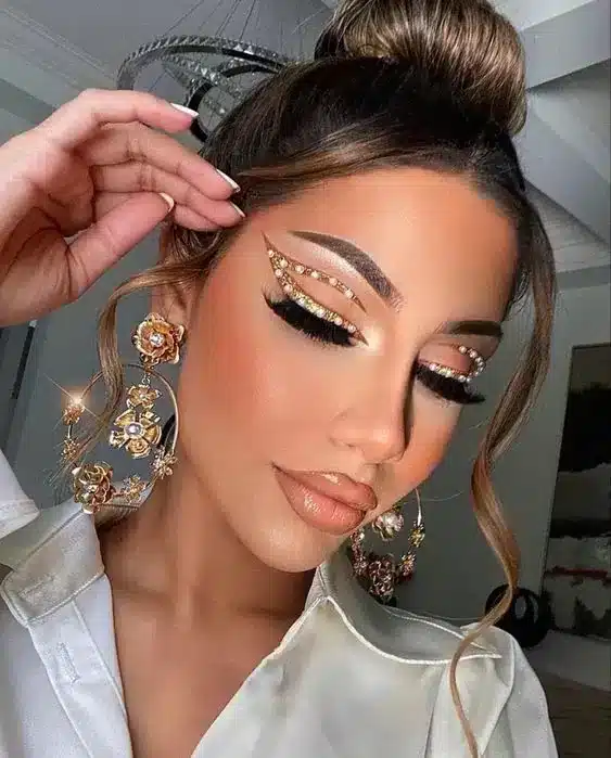 rhinestone eye makeup 