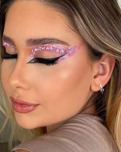 rhinestone eye makeup 