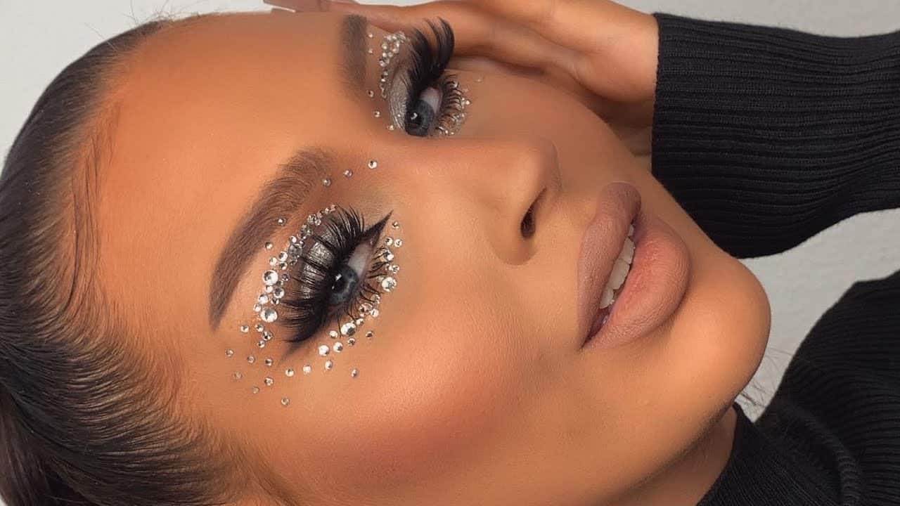 rhinestone eye makeup 