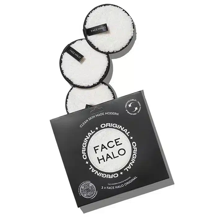 A view of the face halo makeup remover pads