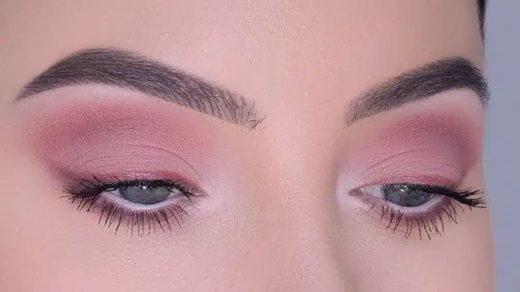 closeup of muave pink eyes