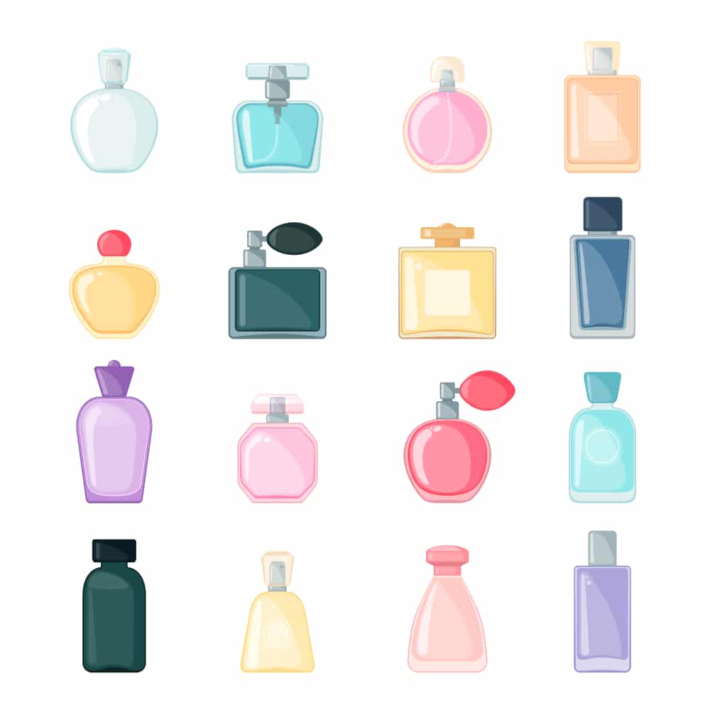 perfume icons set on a white background